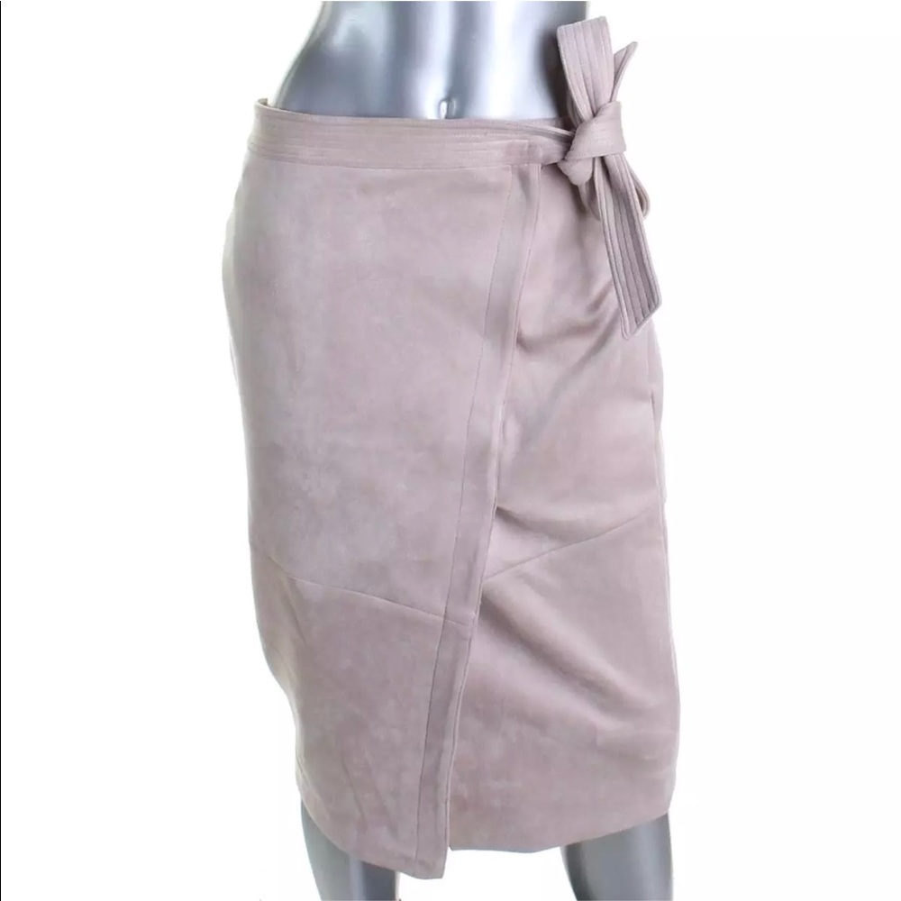 Ivanka trump faux suede wrap pencil wrap skirt